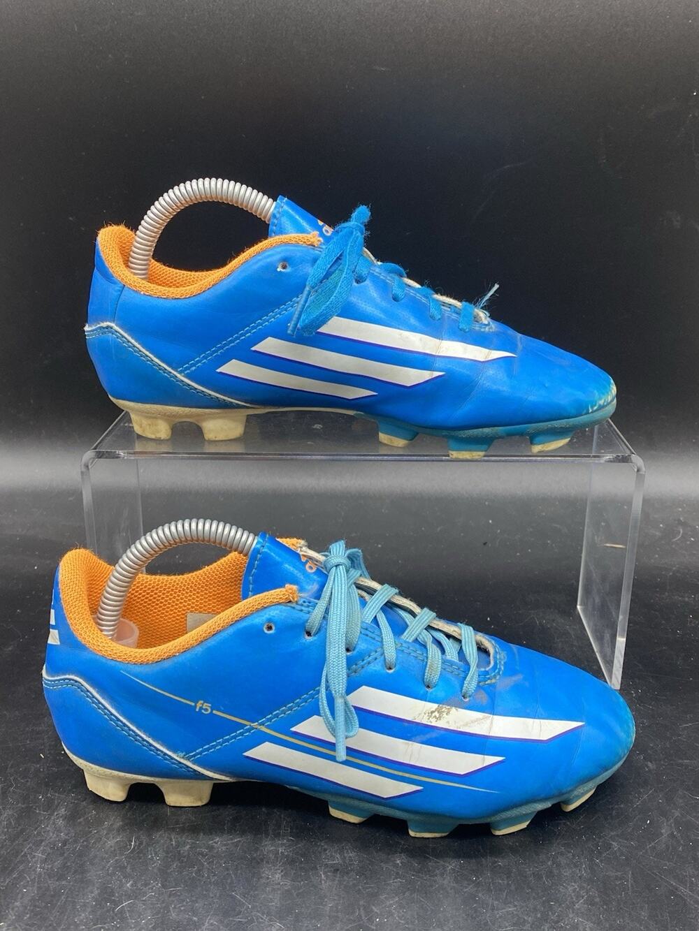 Adidas F5 TRX Kids Athletic Football Soccer Cleats Shoes Electric Blue Size 2